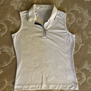 Nike Golf sleeveless Fit Dry zip front polo shirt EUC